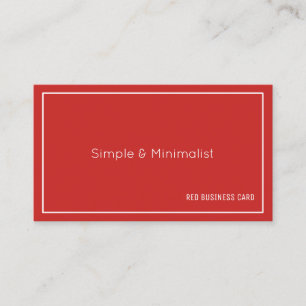 Minimalistische rote Farbe Visitenkarte