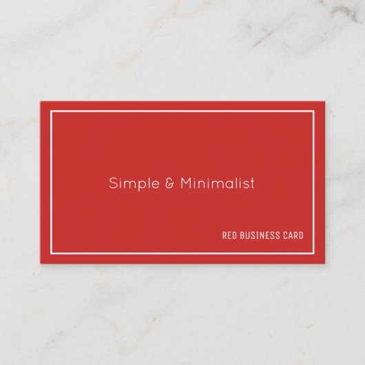 Minimalistische rote Farbe Visitenkarte (Vorderseite)