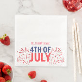 Minimalistische rote Fireworks mit anpassbarem Spe Serviette (Beispiel)