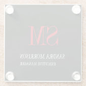 Minimalistische Rote Handschrift Glasuntersetzer (Rückseite)