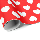 Minimalistische rote Herzen  Geschenkpapier (Rolleneckpunkt)