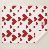 Minimalistische, rote Herzen, weißer Hintergrund M Sherpadecke (Vorderseite (Horizontal))