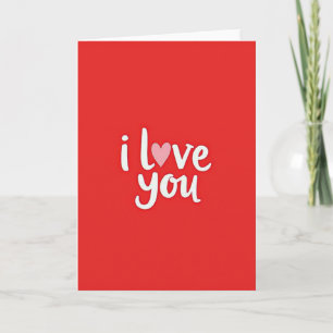 Minimalistische rote Ich liebe dich Karte