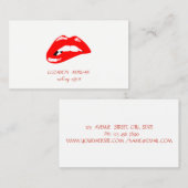 Minimalistische, rote Lippen, Makeup-Künstler Visitenkarte (Vorne/Hinten)