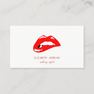 Minimalistische, rote Lippen, Makeup-Künstler Visitenkarte