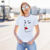 Minimalistische Rote Lippen T-Shirt