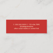 Minimalistische Rote Pastel Scheren Haarstiel Mini Visitenkarte (Rückseite)