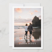 Minimalistische Rote Rose - Einladung zur Hochzeit (Rückseite)