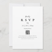 Minimalistische Rote Rose Eleganter Script QR Code Einladung (Rückseite)