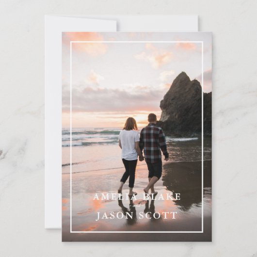 Minimalistische Rote Rose zur Einladung von Black  (Rückseite)