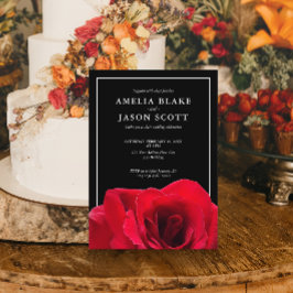 Minimalistische Rote Rose zur Einladung von Black