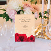 Minimalistische Rote Rose zur Einladung von Cremes