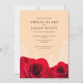 Minimalistische Rote Rose zur Einladung von Cremes (Vorderseite)