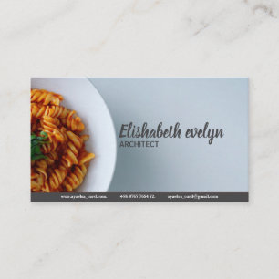 Minimalistische rote Sauce Fusilli Pasta g34 Visitenkarte