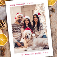 Minimalistische rote Schreibmaschinen-Familienfoto