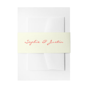 Minimalistische rote Schrift Hochzeit Einladungsbanderole