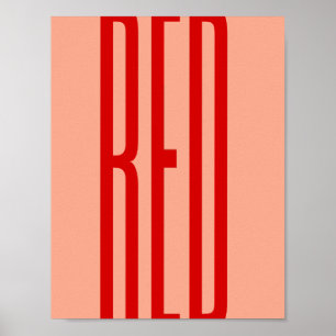Minimalistische rote Typografie Poster