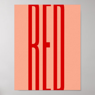 Minimalistische rote Typografie Poster