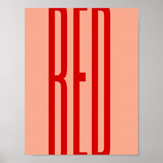 Minimalistische rote Typografie Poster (Vorne)