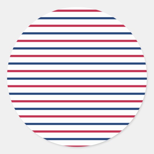 Minimalistische rote und blaue Streifen Modernes M Runder Aufkleber (Vorderseite)