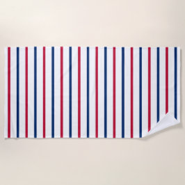 Minimalistische rote und blaue Streifen Modernes M Strandtuch