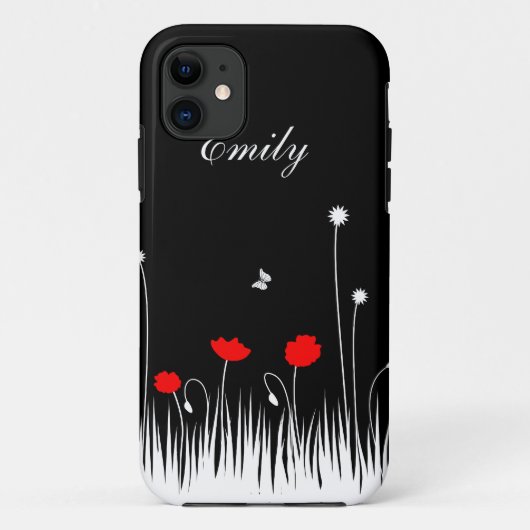 Minimalistische rote und weiße Blüten Name der Wie Case-Mate iPhone Hülle (Rückseite)
