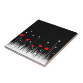 Minimalistische rote und weiße Pupien Weiß kühl Fliese (Seite)