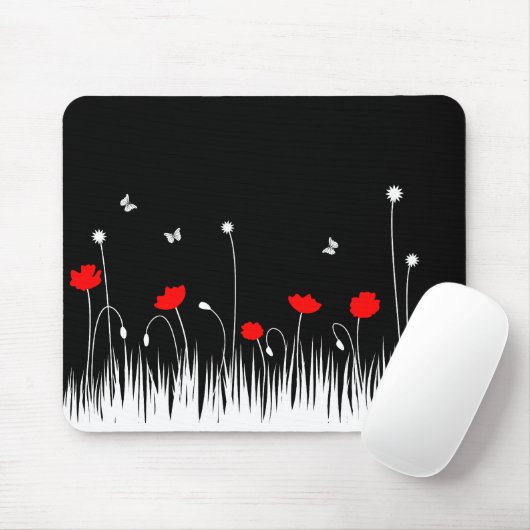 Minimalistische rote und weiße Pupien Weiß kühl Mousepad (Mit Mouse)