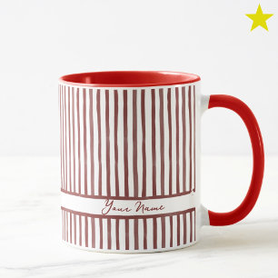 Minimalistische rote Wasserfarbenstreifen mit indi Tasse