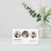 Minimalistische Round Fotos Beruflich Fotograf Visitenkarte (Stehend Vorderseite)