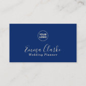 Minimalistische Royal Blue Scan Code Visitenkarte (Vorderseite)