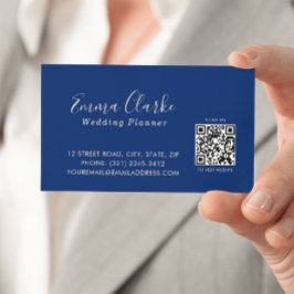 Minimalistische Royal Blue Scan Code Visitenkarte