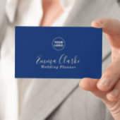 Minimalistische Royal Blue Scan Code Visitenkarte