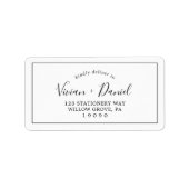 Minimalistische RSVP-Adressenzeichen für Hochzeite Adressaufkleber (Vorne)