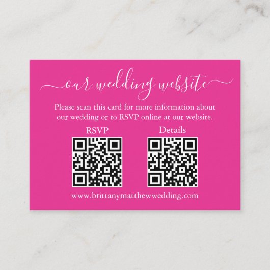 Minimalistische RSVP-Daten für 2 QR-Hochzeiten - H Begleitkarte (Vorderseite)