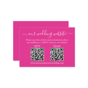 Minimalistische RSVP-Daten für 2 QR-Hochzeiten - H Begleitkarte