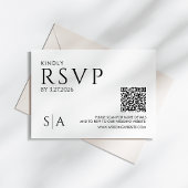 Minimalistische RSVP-Hochzeitkarte in Schwarzweiß RSVP Karte