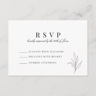 Minimalistische RSVP-Karte Begleitkarte