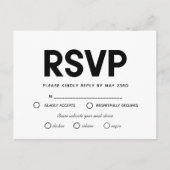 Minimalistische RSVP-Karte mit Wahlmöglichkeit Postkarte (Vorderseite)
