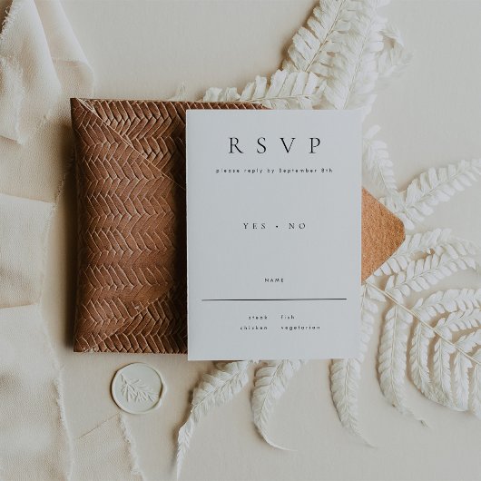Minimalistische RSVP-Karte mit Wahlmöglichkeit RSVP Karte