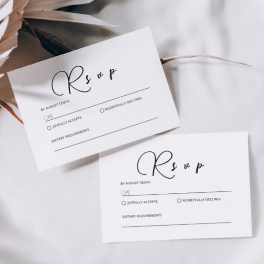 Minimalistische RSVP-Karte Mitteilungskarte