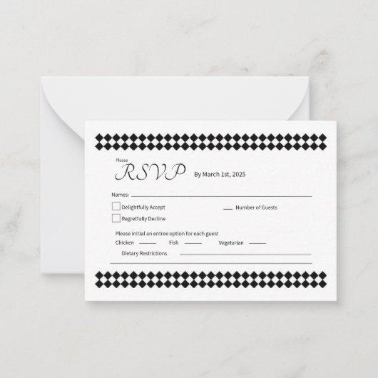 Minimalistische RSVP-Karte Mitteilungskarte (Vorderseite)
