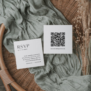 Minimalistische RSVP-Karte, QR-Code einfügen Begleitkarte