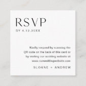 Minimalistische RSVP-Karte, QR-Code einfügen Begleitkarte (Vorderseite)