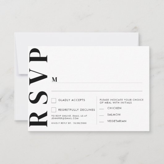 Minimalistische RSVP-Karten für Hochzeiten Einladung (Vorderseite)