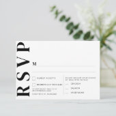 Minimalistische RSVP-Karten für Hochzeiten Einladung (Stehend Vorderseite)