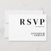 Minimalistische RSVP-Karten für Hochzeiten Einladung (Rückseite)