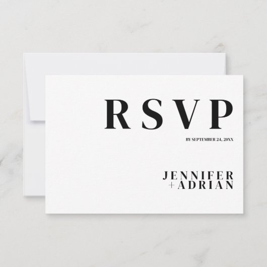 Minimalistische RSVP-Karten für Hochzeiten Einladung (Rückseite)