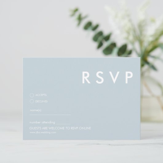Minimalistische RSVP-Karten für Hochzeiten Einladung (Stehend Vorderseite)