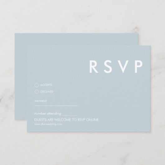 Minimalistische RSVP-Karten für Hochzeiten Einladung (Vorne/Hinten)